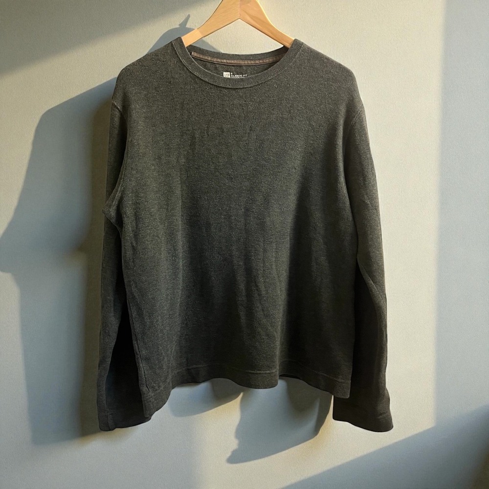 GAP Men's S Dark Green 100% Cotton Knit Crewneck Pullover Minimalist Fit Sweater
